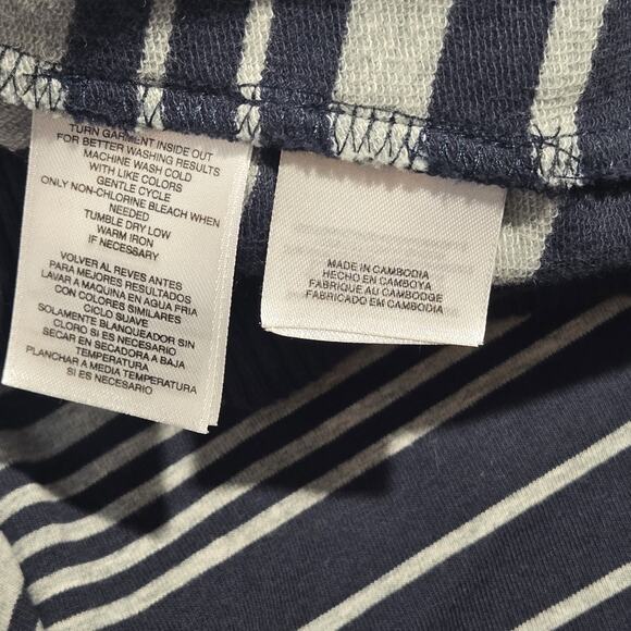 Jones New York Sport Cardigan Size M Blue White Stripe Snap Front PREPPY CLASSIC - Picture 7 of 9